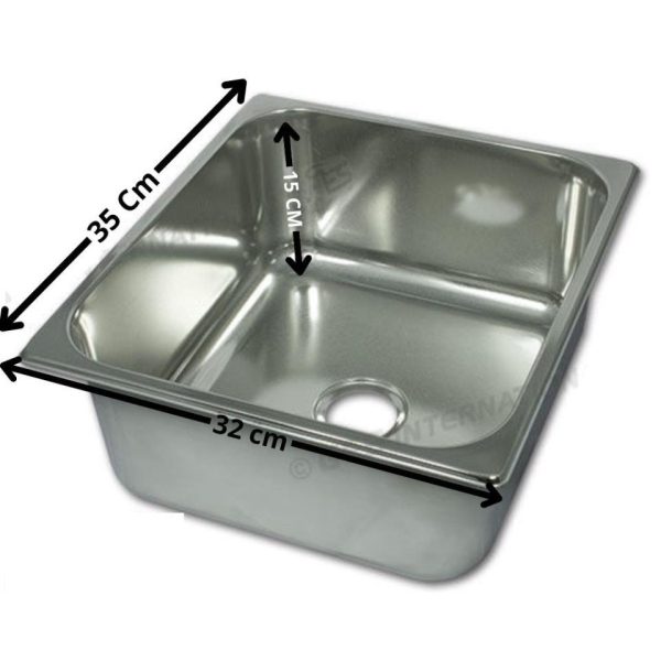 FREGADERO INOX RECTANGULAR 350X320 mm