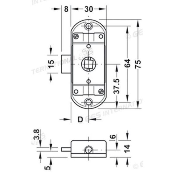 CERRADURA PEQUEÑA IZQUIERDA D15