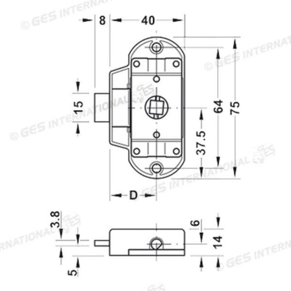 CERRADURA PEQUEÑA IZQUIERDA D25