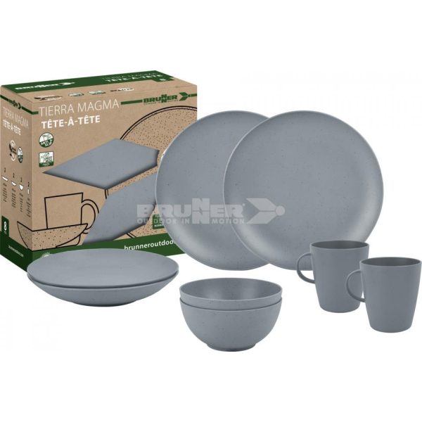 VAJILLA TÊTE-À-TÊTE RPET TIERRA MAGMA 8 PCS