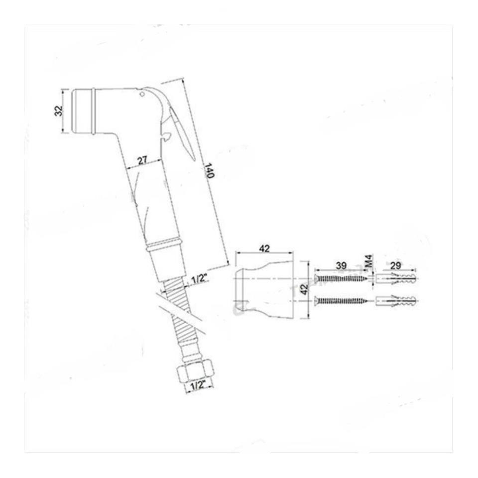 CABEZAL DUCHA C/MANGUERA 3/8