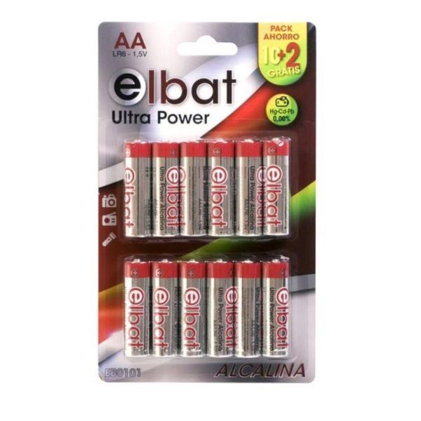 PACK 12 PCS PILAS ALCALINAS LR6/AA ELBAT