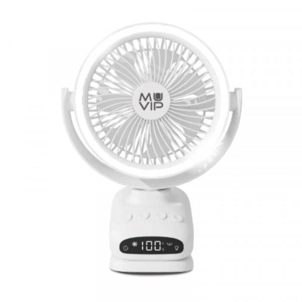VENTILADOR PORTATIL PINZA OSCILANTE C/LUZ MUVIP